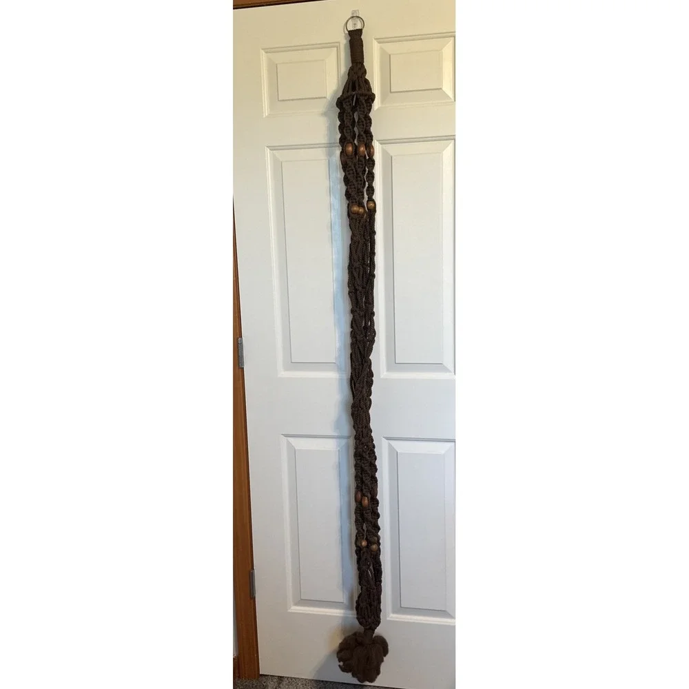 6' VTG Plant Hanger Macrame Retro Brown MCM
